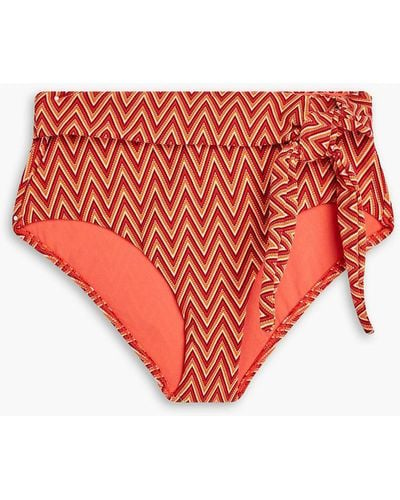 Seafolly Cleo Crochet-knit High-rise Bikini Briefs - Red
