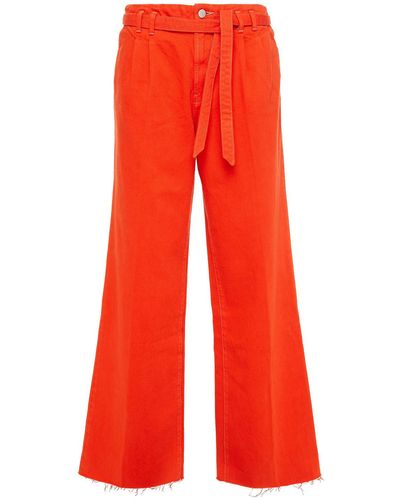 J Brand Belted High-rise Wide-leg Jeans - Orange