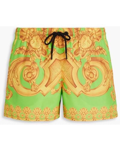 Versace Short-length Printed Swim Shorts - Yellow