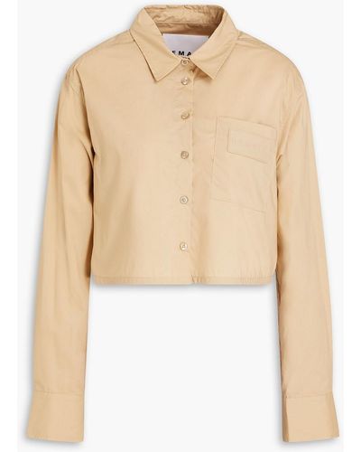REMAIN Birger Christensen Cropped Cotton-poplin Shirt - Natural