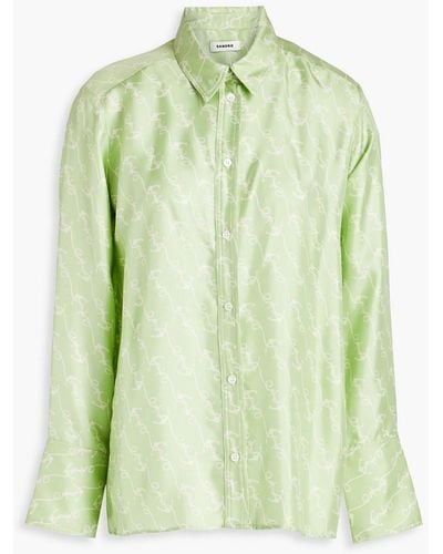 Sandro Cayetana bedrucktes hemd aus seiden-twill - Grün