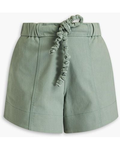 Ganni Cotton Shorts - Green
