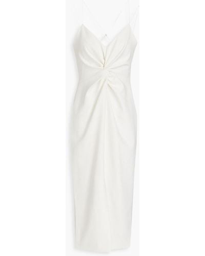 Cinq À Sept Melby Twisted Crepe Midi Dress - White