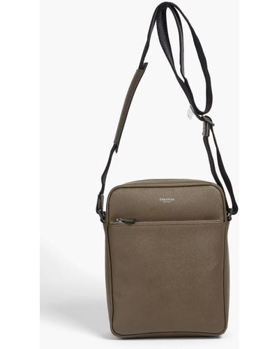 Serapian Textured-leather Shoulder Bag - Brown