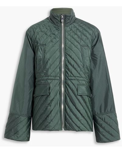 Ganni Quilted Shell Jacket - Green