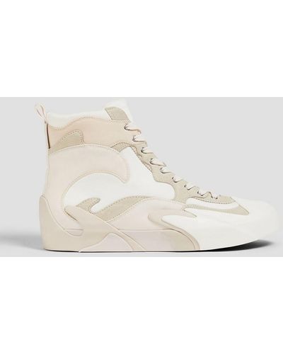 Zimmermann Suede-trimmed Canvas High-top Trainers - White