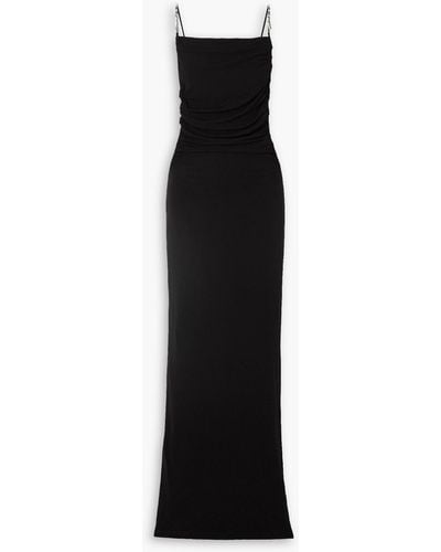 Christopher Esber Open-back Embellished Ruched Crepe Gown - Black