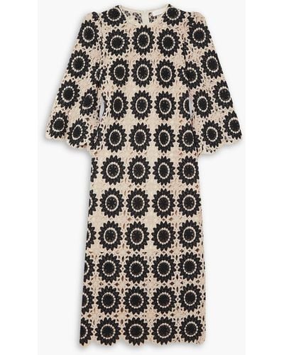 Zimmermann Ginger Scalloped Crocheted Cotton-blend Midi Dress - Natural