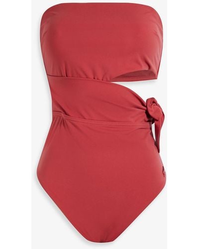 Zimmermann Cutout Bandeau Swimsuit - Red