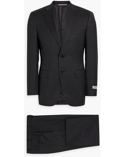 Canali Slim-fit Wool-twill Suit - Black