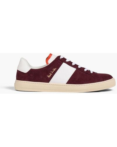 Paul Smith Hansen Leather-trimmed Suede Sneakers - Red