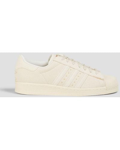 adidas Originals Superstar 82 Suede And Canvas Sneakers - White