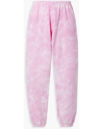 Honorine Luca Tie-dyed Cotton-fleece Track Pants - Pink