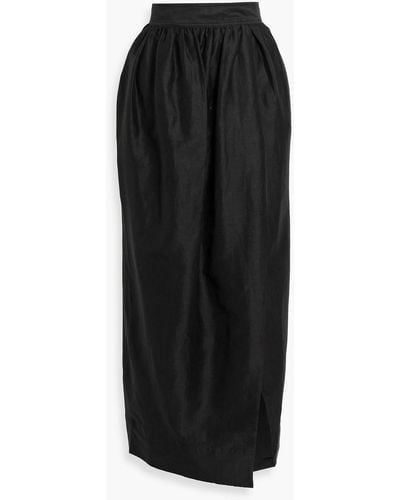 Aje. Mirabelle Wrap-effect Linen-blend Maxi Skirt - Black