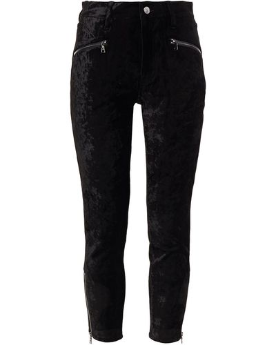 J Brand Kenna Cropped Crushed-velvet Skinny Trousers - Black