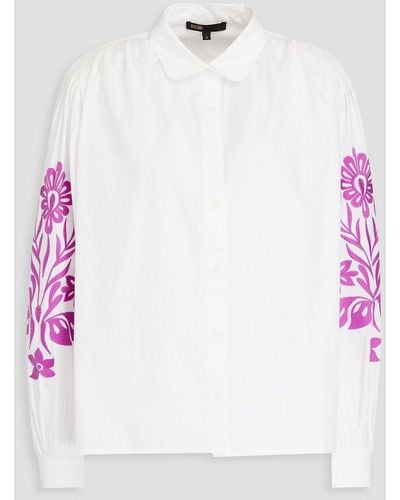 Maje Embroidered Cotton Shirt - White