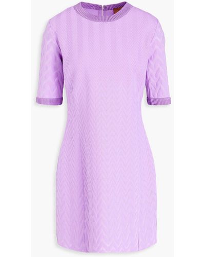 Missoni Jacquard-knit Mini Dress - Purple