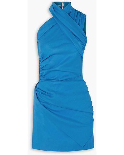 Supriya Lele Ruched Satin-crepe Mini Dress - Blue