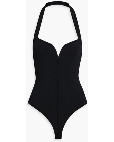 Khaite Millie Stretch-knit Halterneck Bodysuit - Black
