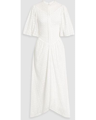 Isabel Marant Turin Crochet-trimmed Broderie Anglaise Cotton Midi Dress - White