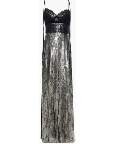 Amanda Wakeley Guipure Lace-paneled Metallic Jacquard Maxi Dress - Black