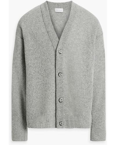 John Elliott Bouclé-knit Merino Wool-blend Cardigan - Gray