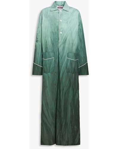 F.R.S For Restless Sleepers Clemente hemdkleid in maxilänge aus baumwollpopeline mit farbverlauf - Grün