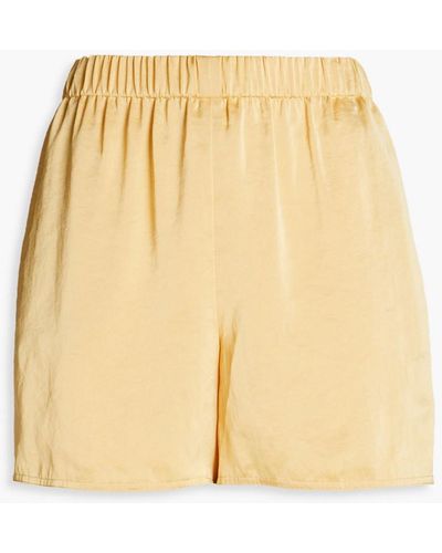 Theory Crinkled Satin Shorts - Natural