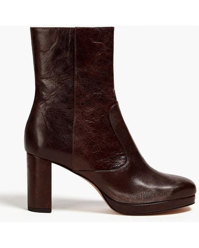 Ba&sh Chelbi Burnished Leather Boots - Brown
