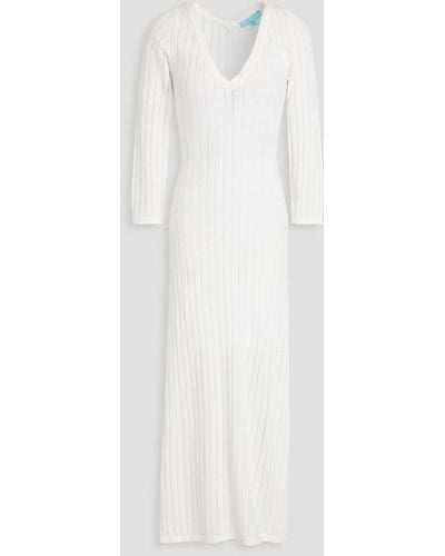 Melissa Odabash Jade Pointelle-knit Cotton Midi Dress - White
