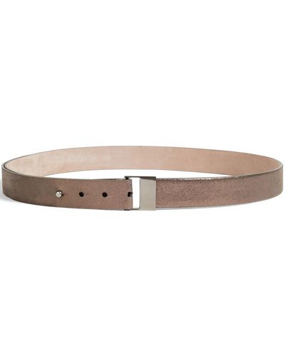 Brunello Cucinelli Brushed-leather Belt - Metallic