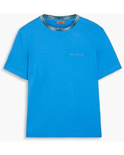 Missoni T-shirt aus baumwoll-jersey - Blau