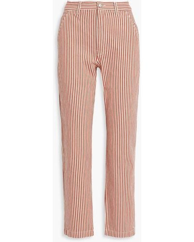 Alex Mill Striped high-rise straight-leg jeans - Pink