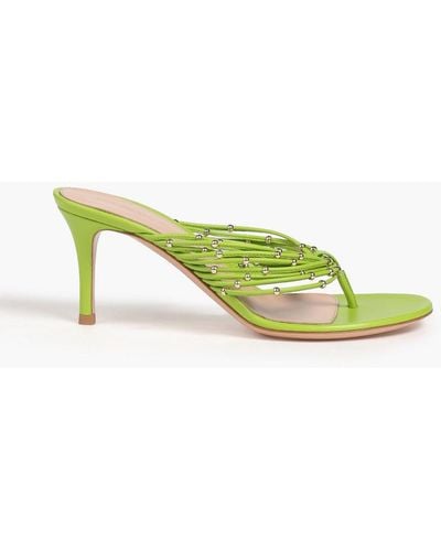 Gianvito Rossi Luxor Studded Leather Sandals - Green