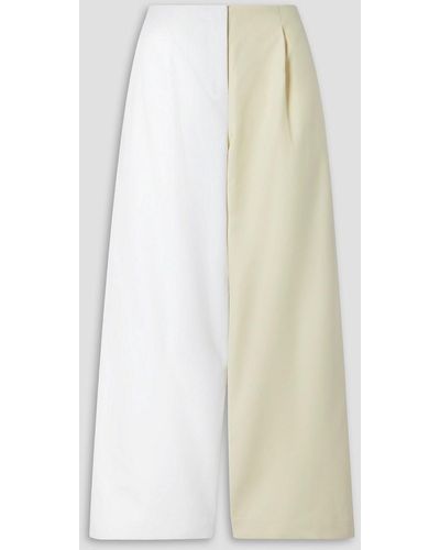 Interior The Vanguard The Duo Two-tone Cotton-twill Wide-leg Trousers - White