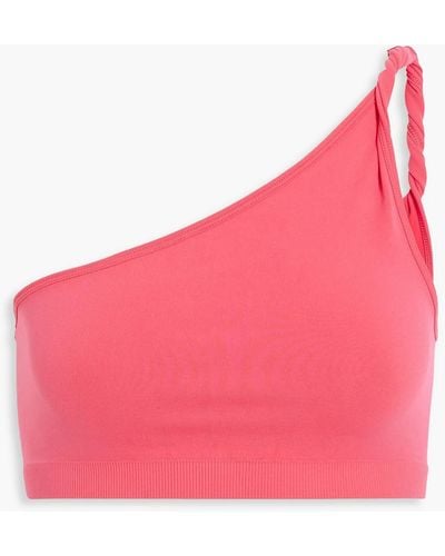 Helmut Lang One-shoulder Twisted Stretch-jersey Bra Top - Pink