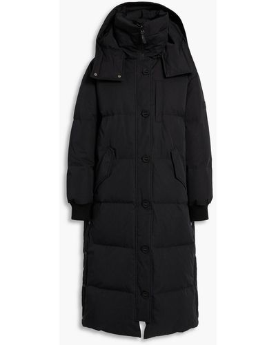 Yves Salomon Quilted Shell Down Hooded Coat - Black