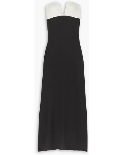 Roland Mouret Strapless Two-tone Stretch-silk Crepe Gown - Black