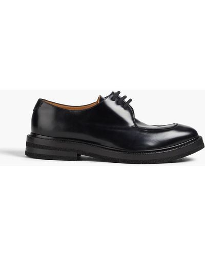 Emporio Armani Glossed Leather Derby Shoes - Black