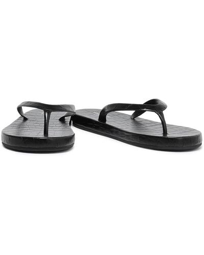 Michael Kors Croc-effect Leather Sandals - Black