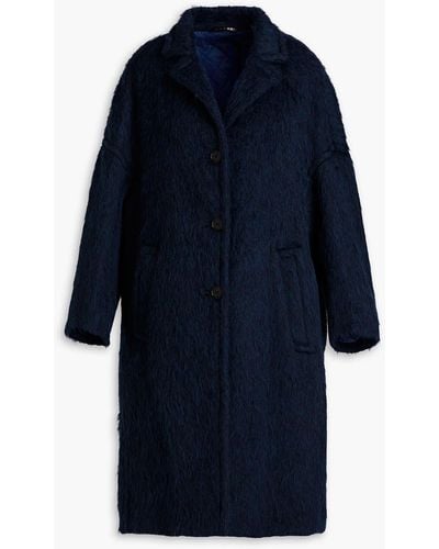 Marni Reversible Brushed-felt And Quilted Ripstop Coat - Blue