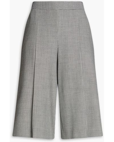 Boutique Moschino Pleated Houndstooth Tweed Shorts - Gray