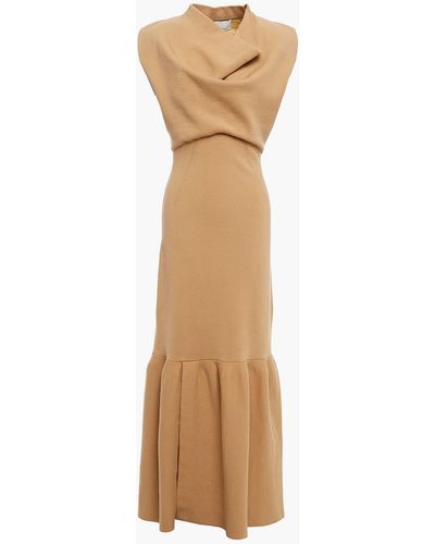 3.1 Phillip Lim Draped Gathered Wool-blend Maxi Dress - Brown