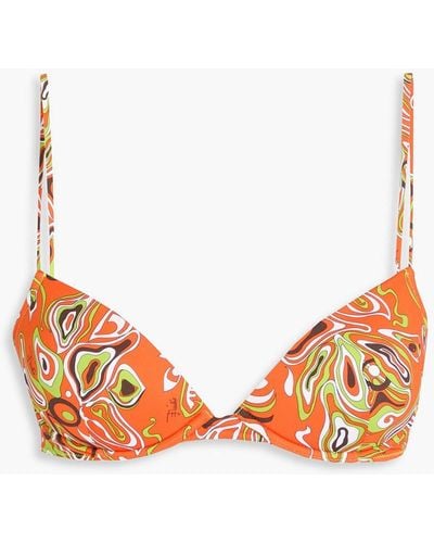 Emilio Pucci Printed Underwired Bikini Top - Orange