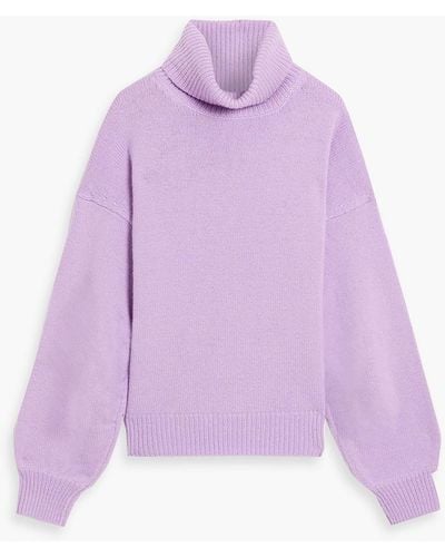 A.L.C. Taryn Ribbed Wool-blend Turtleneck Sweater - Purple