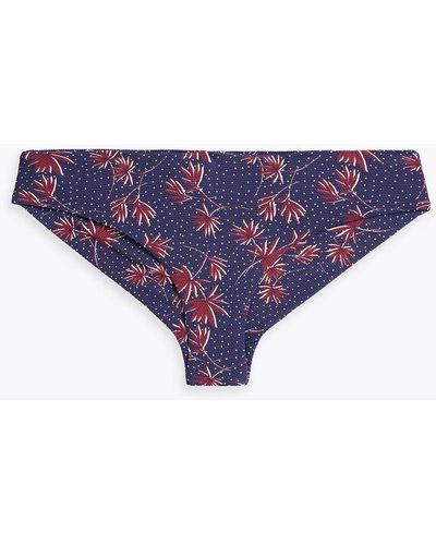 Eberjey Coco Printed Stretch-piqué Low-rise Bikini Briefs - Purple