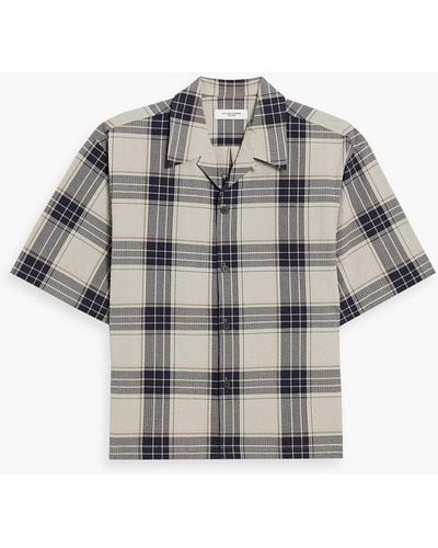 LE17SEPTEMBRE Checked Cotton-blend Seersucker Shirt - Gray