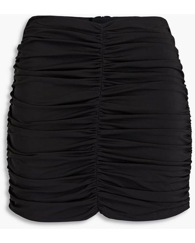 Rosetta Getty Ruched Jersey Mini Skirt - Black