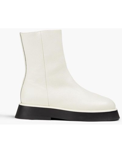 Wandler Textured-leather Platform Ankle Boots - White