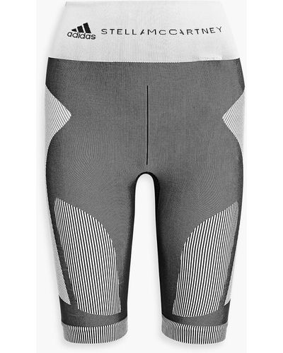 adidas By Stella McCartney Printed Stretch-jersey Cycling Shorts - Gray